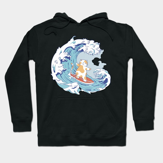 Surfing Cat Hoodie by Digital-Zoo